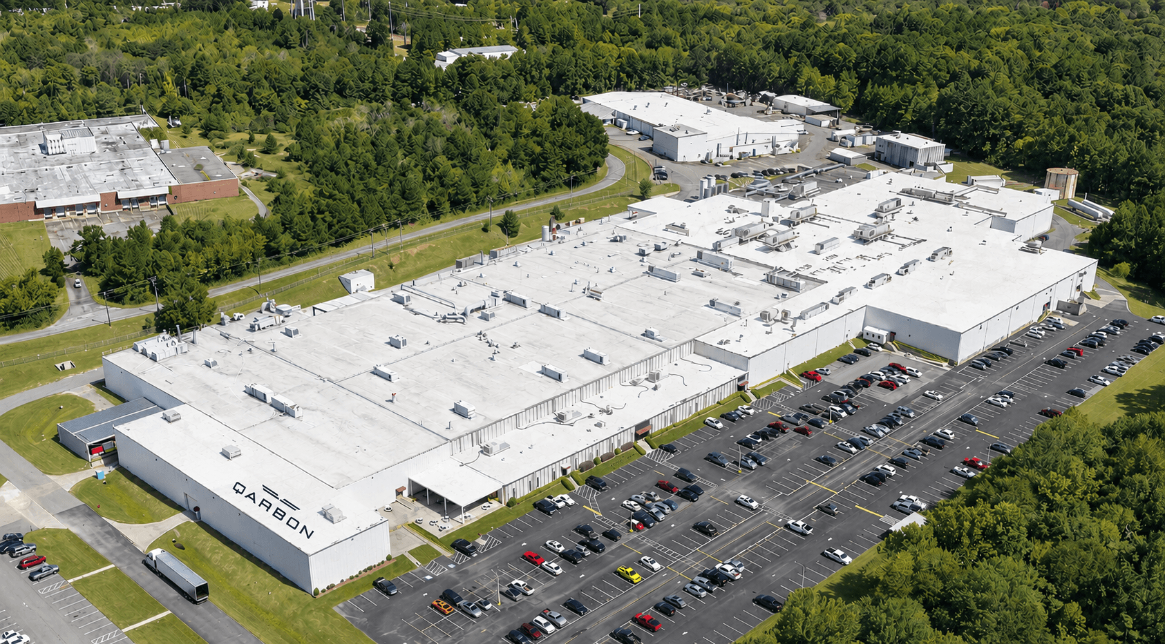 Aerial view of the Qarbon Aerospace plant at Milledgeville, Georgia