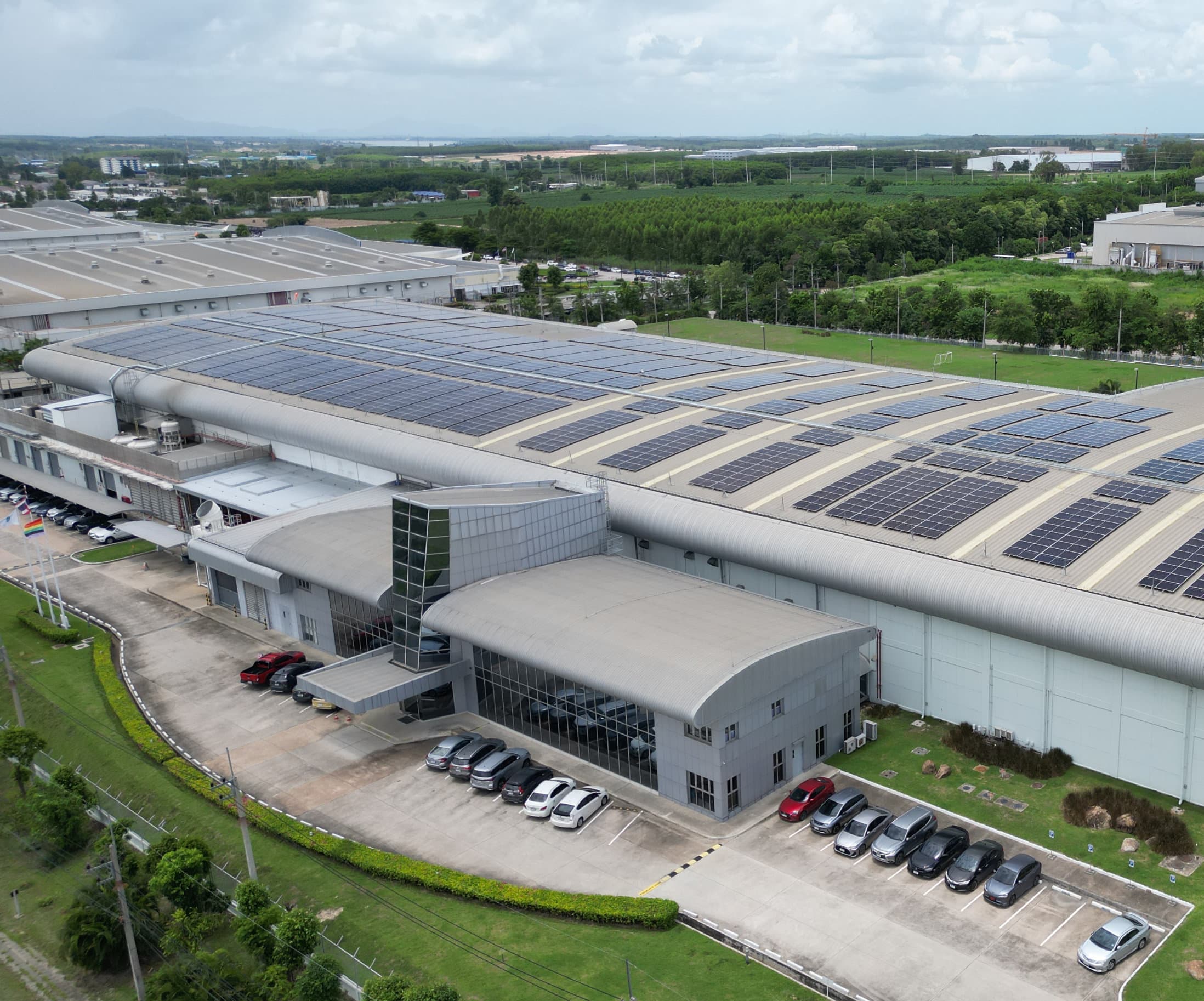 Aerial view of the Qarbon Aerospace plant at Rayong, Thailand